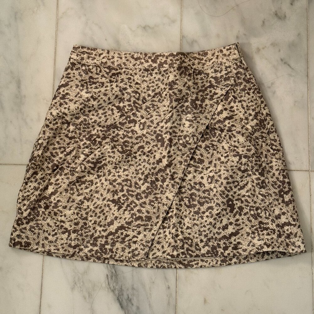 Free People leopard print faux leather skirt
